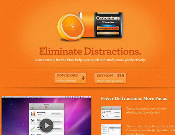 An example of an orange website